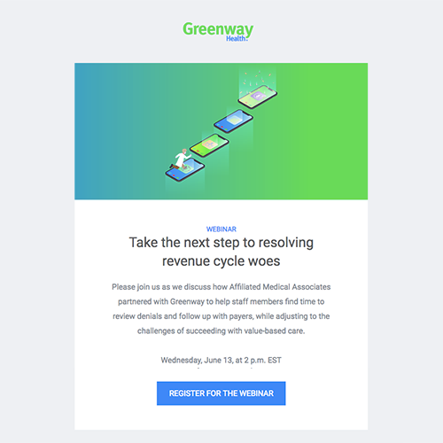 Greenway Health Webinar Email Joe Warwick Marketing Designer